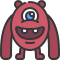 Small red happy monster