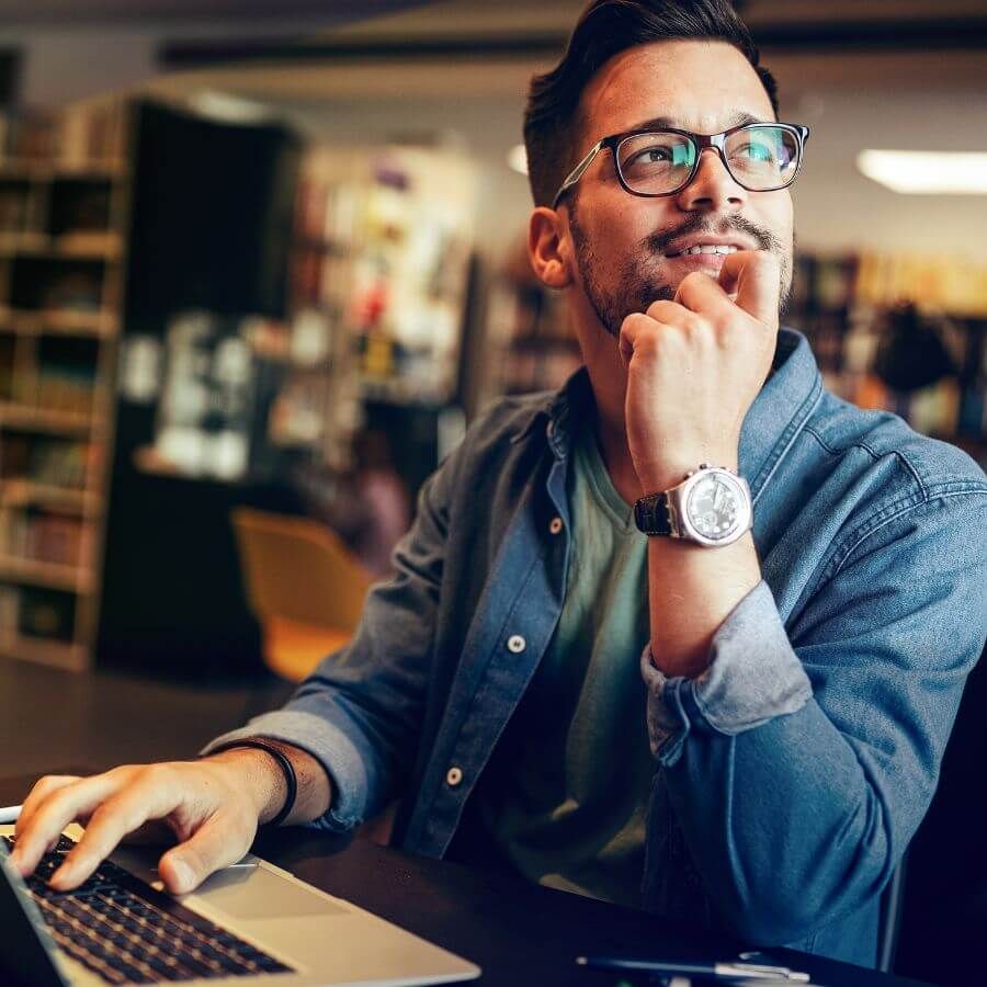 Business owner using laptop